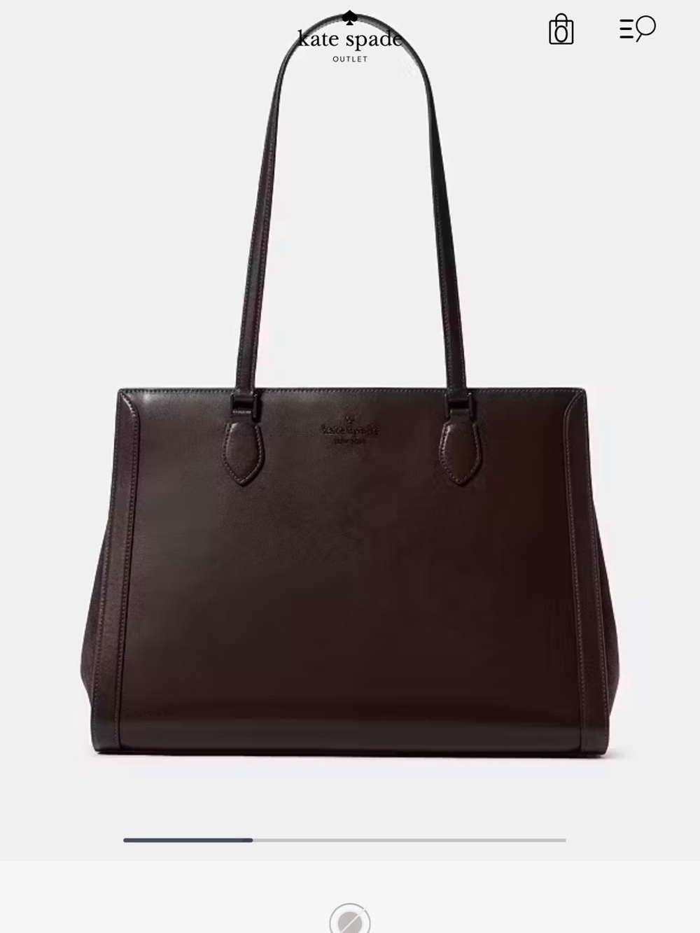 NWOt Kate Spade Large Madison Laptop Tote in Dark Brown